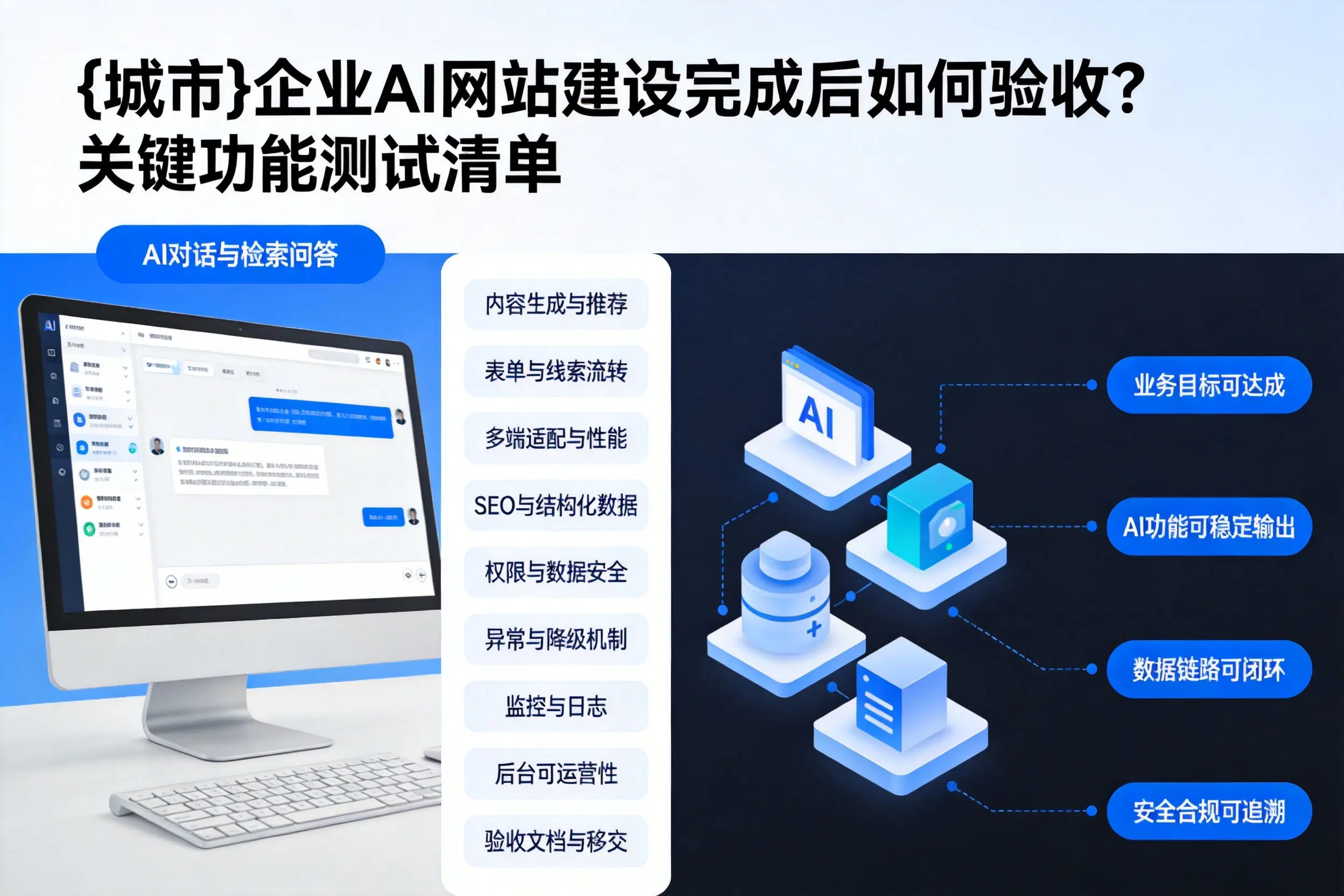 红河企业AI网站建设完成后如何验收？关键功能测试清单