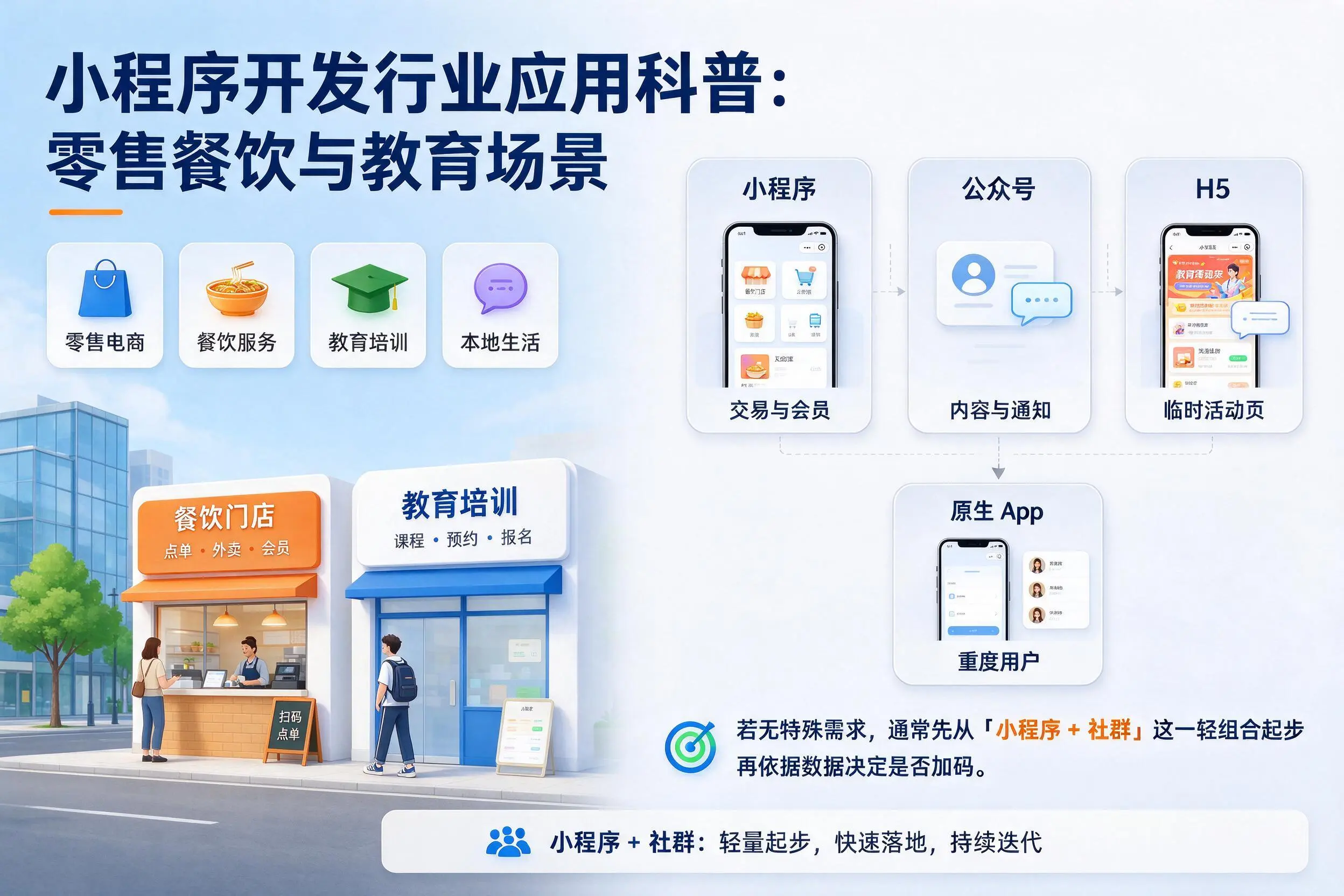 红河小程序开发行业应用科普：零售餐饮与教育场景